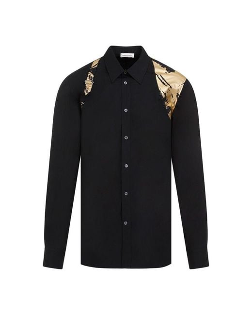 Alexander McQueen Black Fold Harness Long-sleeved Shirt for men