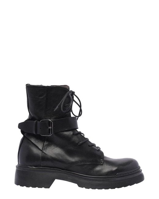 Pawelk's Black Fleeting Shards Lace-up Ankle Boots