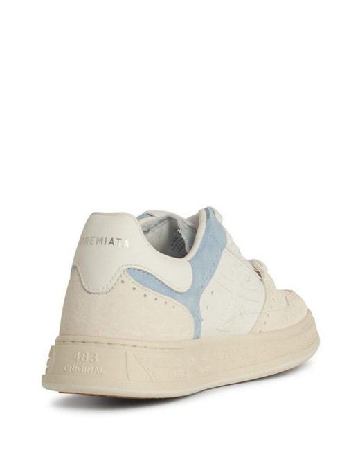 Premiata White Quinnd Lace-Up Sneakers