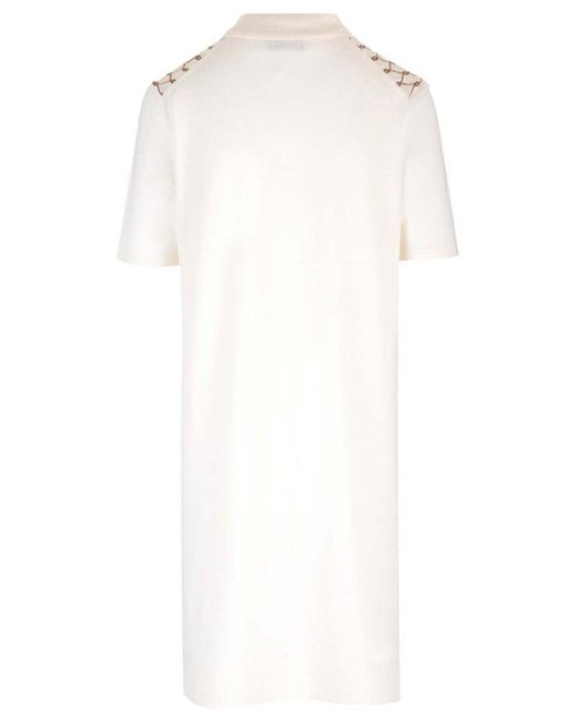 Tory Burch White Short-sleeved Polo Dress
