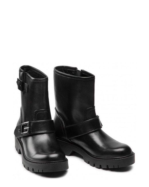 Guess Black Buckle-detailed Boots