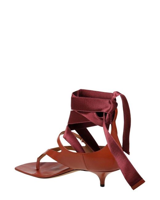 Ferragamo Red Ribbon Wraparound Sandals