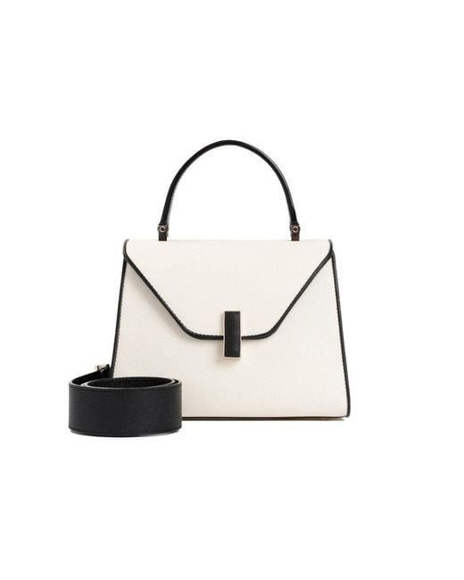 Valextra White Iside Two-toned Mini Tote Bag