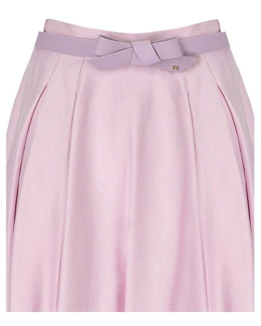 Elisabetta Franchi Pink Quarzo Belted Skirt