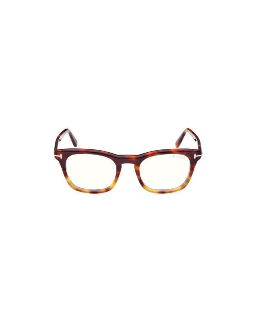 Tom Ford Black Square Frame Glasses for men
