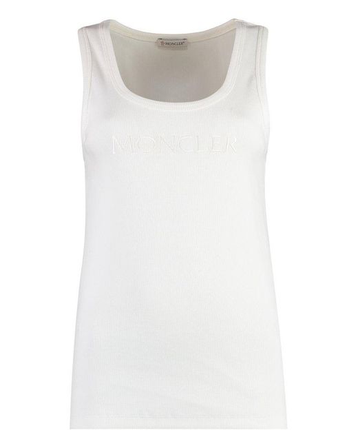 Moncler White Logo-Embroidered Sports Vest