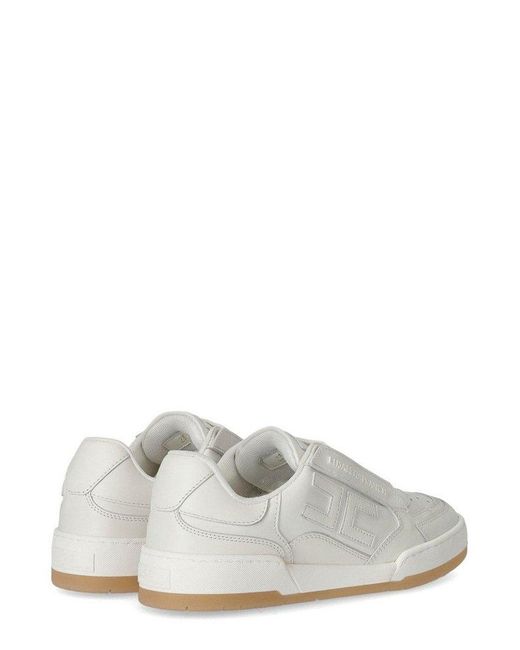 Elisabetta Franchi White Logo Embossed Low-Top Sneakers