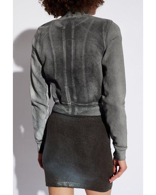 DIESEL Gray 'd-emy-s' Sweatshirt With Standing Collar,