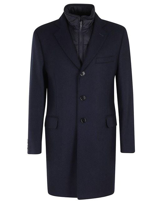 Fay Blue Single-Breasted Coat for men