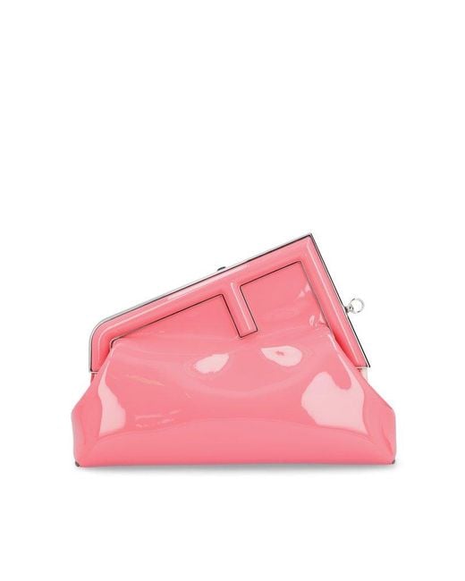 Fendi Pink First Midi Clutch Bag