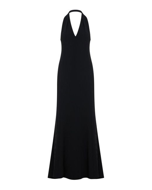 Max Mara Pianoforte Uranio Halterneck Midi Dress in Black | Lyst