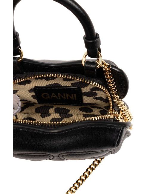 Ganni Black 'butterfly Nano' Shoulder Bag,