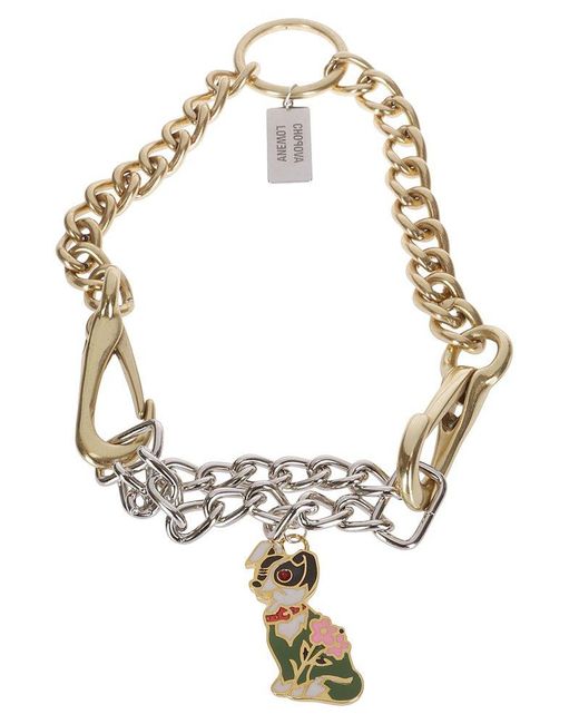 Chopova Lowena Metallic Dog Double Chain Necklace