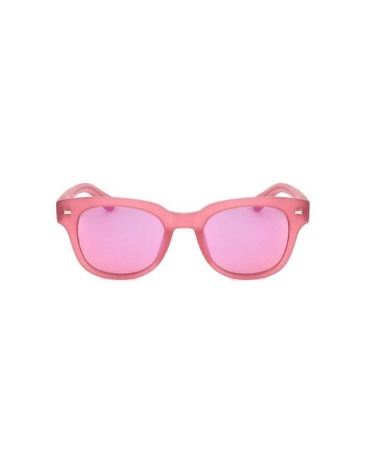 Linda Farrow Pink X Jeremy Scott Square Frame Sunglasses