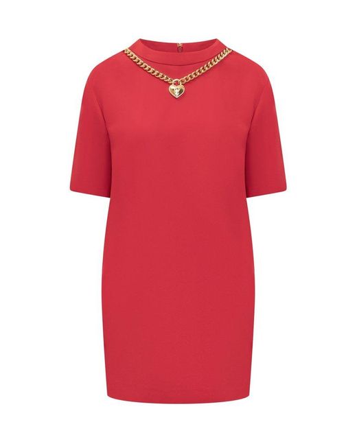 Moschino Red Chain And Heart Dress