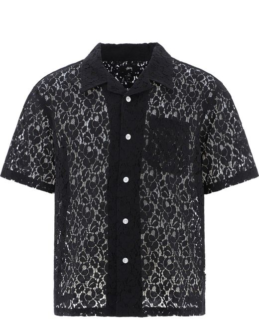 Stussy Black "floral Lace" Shirt for men