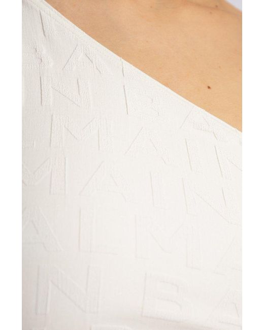 Balmain White Two-piece Patterned Bikini Set