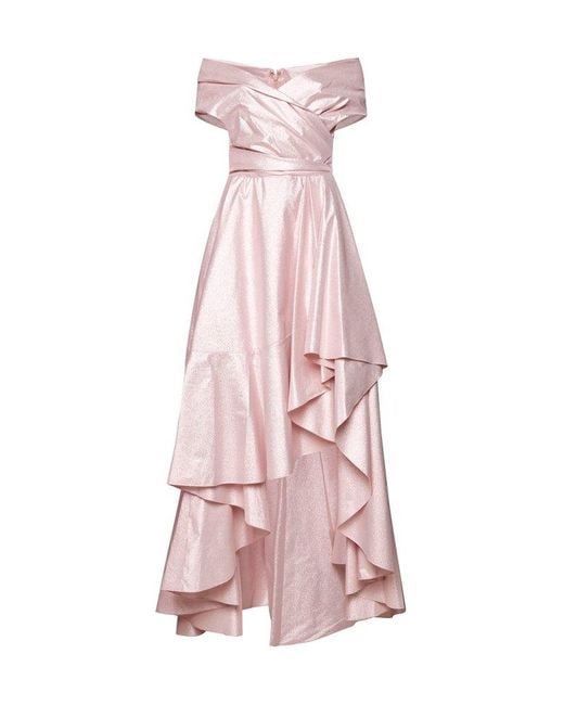 Talbot Runhof Pink Off-Shoulder Gown