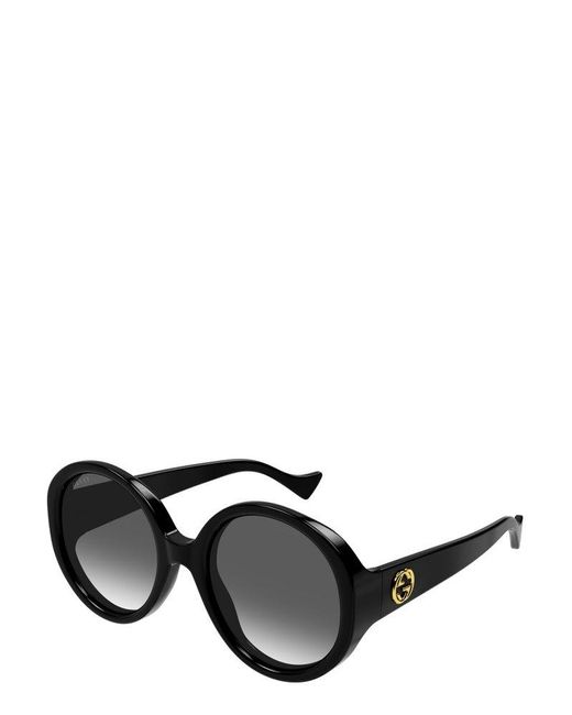 Gucci Black Round Frame Sunglasses
