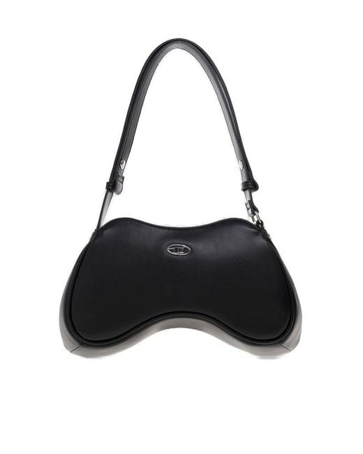 DIESEL Black Asymmetric-designed Zipped Tote Bag