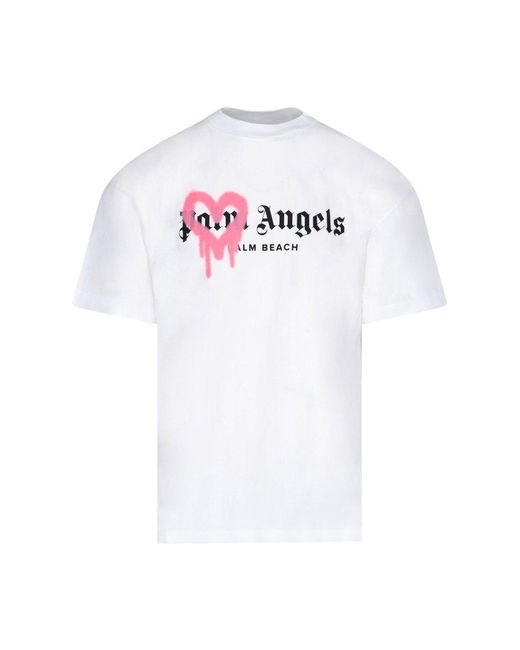 【関税込み】Palm Angels ホワイト Sprayed Palm Tシャツ Palm Angels Paris Sprayed Logo T-shirt White Men's - SS21 - US