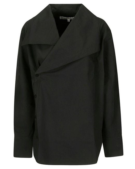 J.W. Anderson Black Oversized Collar Shirt