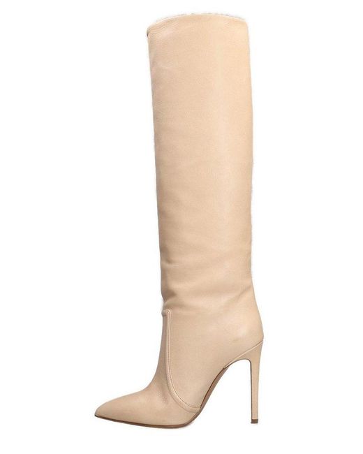 Paris Texas Natural Stiletto Pointed Toe Boots