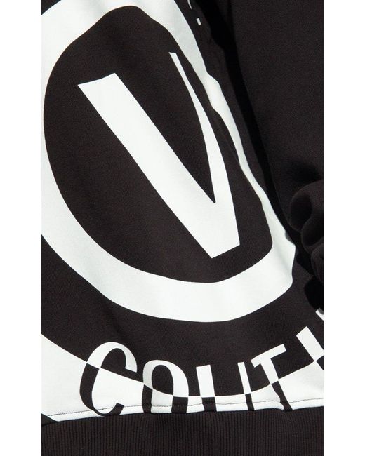 Versace Black Logo-printed Hoodie, for men
