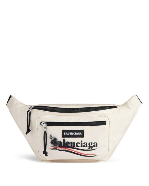 Balenciaga Natural Logo Embroidered Explorer Belt Bag for men