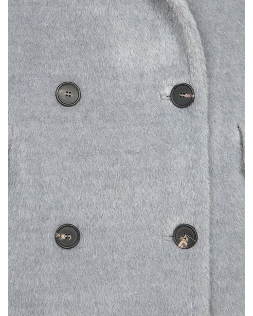Tagliatore Gray Double-Breasted Coat