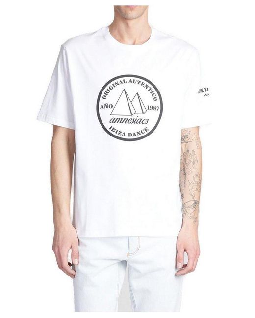 Bally White X Dj Leo Mas Amnesia-Printed Crew Neck T-Shirt for men