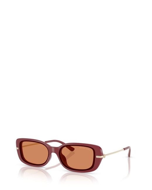 Michael Kors Red Capella Rectangle Frame Sunglasses