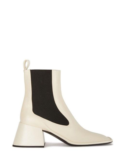 Jil Sander Square Toe Ankle Boots in White Lyst