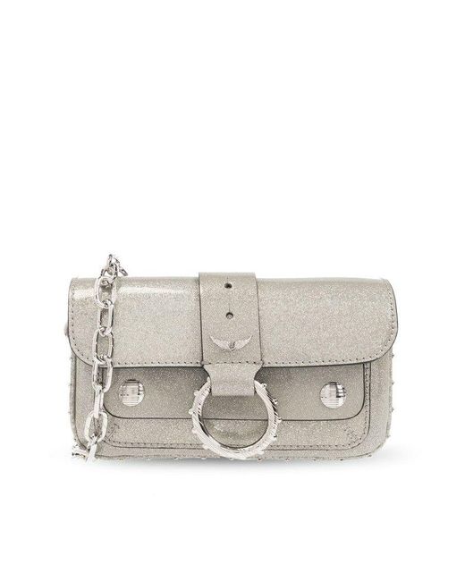 Zadig & Voltaire Gray 'kate' Wallet On Chain,