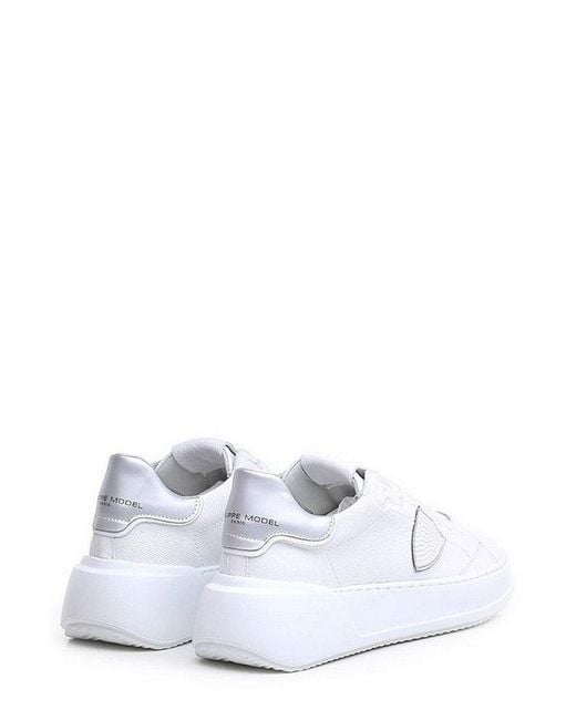 Philippe Model White Tres Temple Logo Patch Sneakers