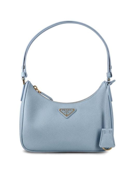 Prada Blue Re-edition Mini Leather Shoulder Bag