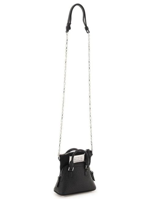 Maison Margiela Black Numbers-patch Zipped Mini Shoulder Bag