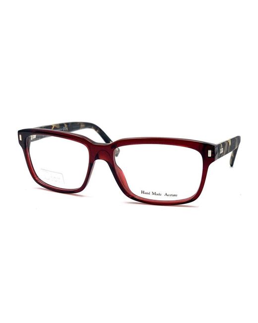 Dior Brown Rectangular Frame Glasses for men