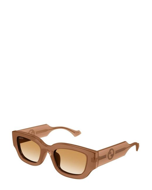Gucci Brown Rectangle Frame Sunglasses