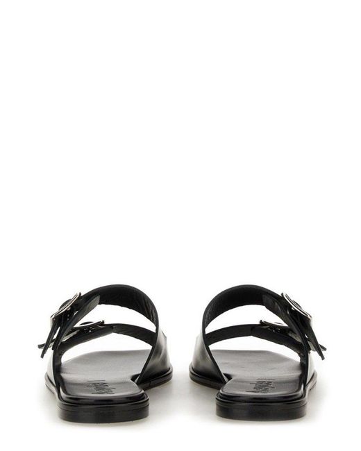 Aeyde Black Aeyde Double Buckled Open Toe Sandals