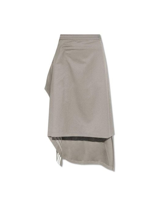 Y-3 Gray Asymmetrical Skirt,