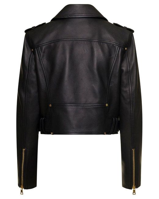 Balmain Black Belted Cropped Jacket