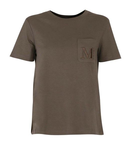 Max Mara 'Max Mara Madera Logo Embroidered Crewneck T-Shirt