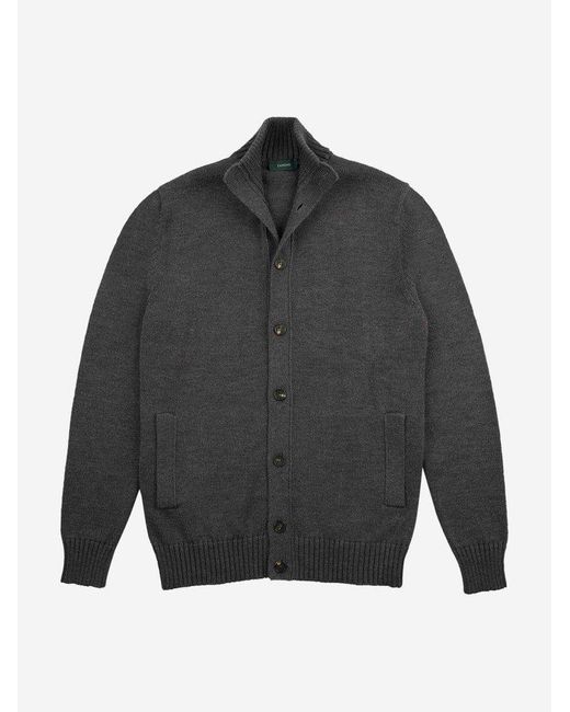 Zanone Gray Wool Knit Cardigan for men