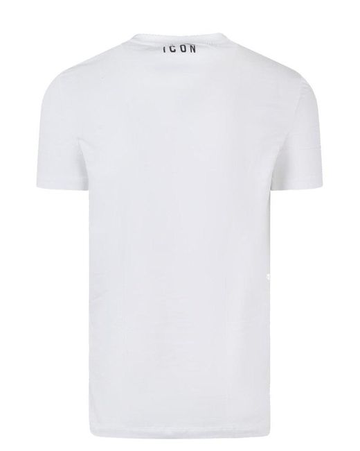 DSquared² White Logo-patch Crewneck T-shirt for men