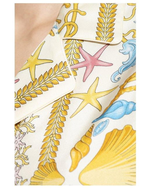 Versace Black Pattern-Printed Short-Sleeved Shirt