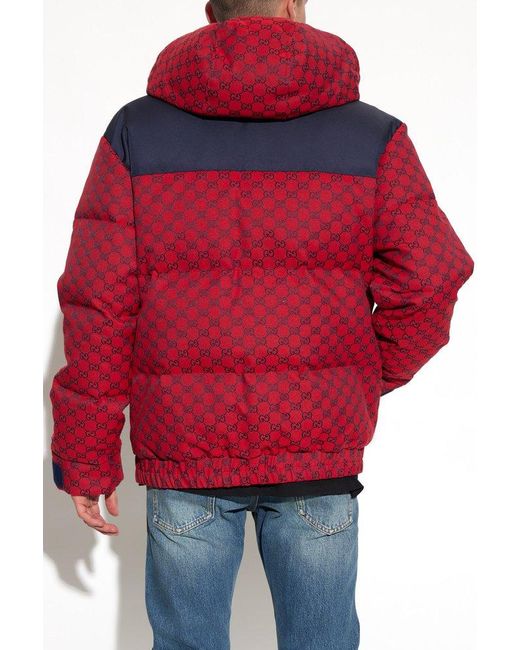Gucci Red Down Jacket With Monogram, for men