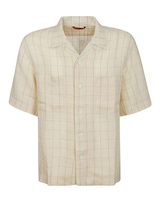 Barena Natural Solana Naly Checked Short-sleeved Shirt for men