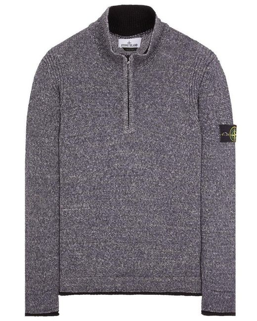 Stone Island Gray Compass Patch Knitted Jumper for men