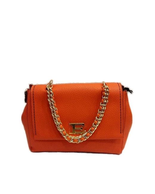 Ermanno Scervino Orange Chain-linked Shoulder Bag